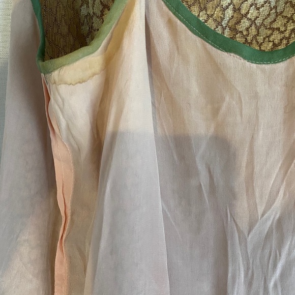 Vintage 1920s Green Chiffon & Lace Flapper Dress - Picture 8 of 11